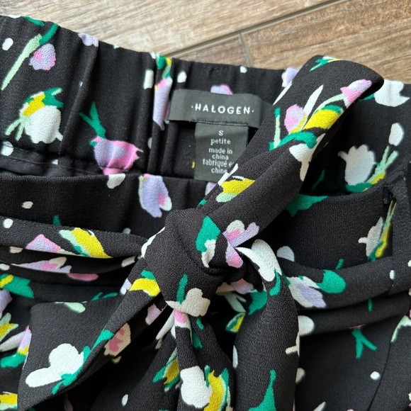 Halogen Floral Wide Leg Pants Women's Size S Petite - Picture 2 of 4